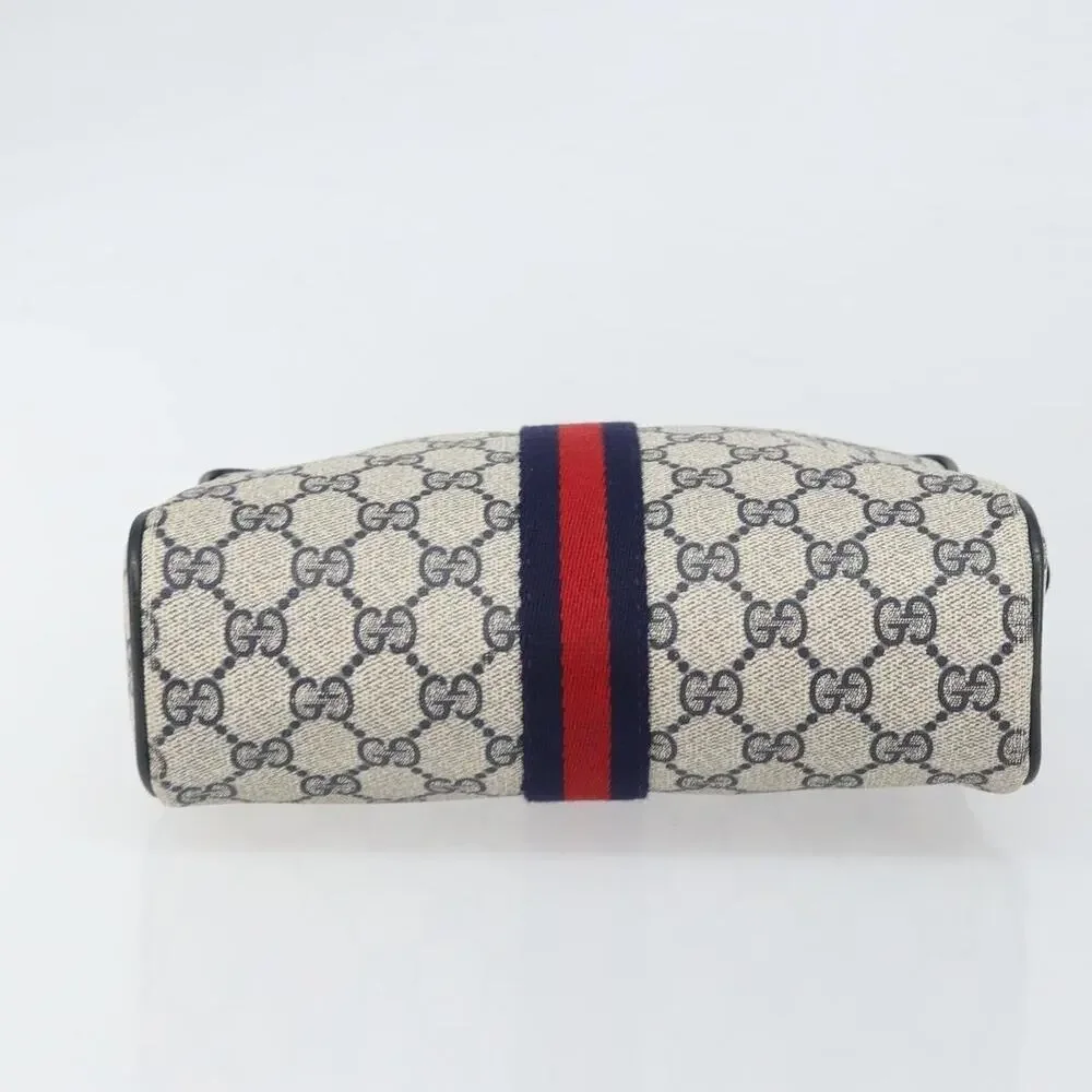 Gucci GG Supreme Web Clutch Bag Navy Gold 56 01 012 Blue